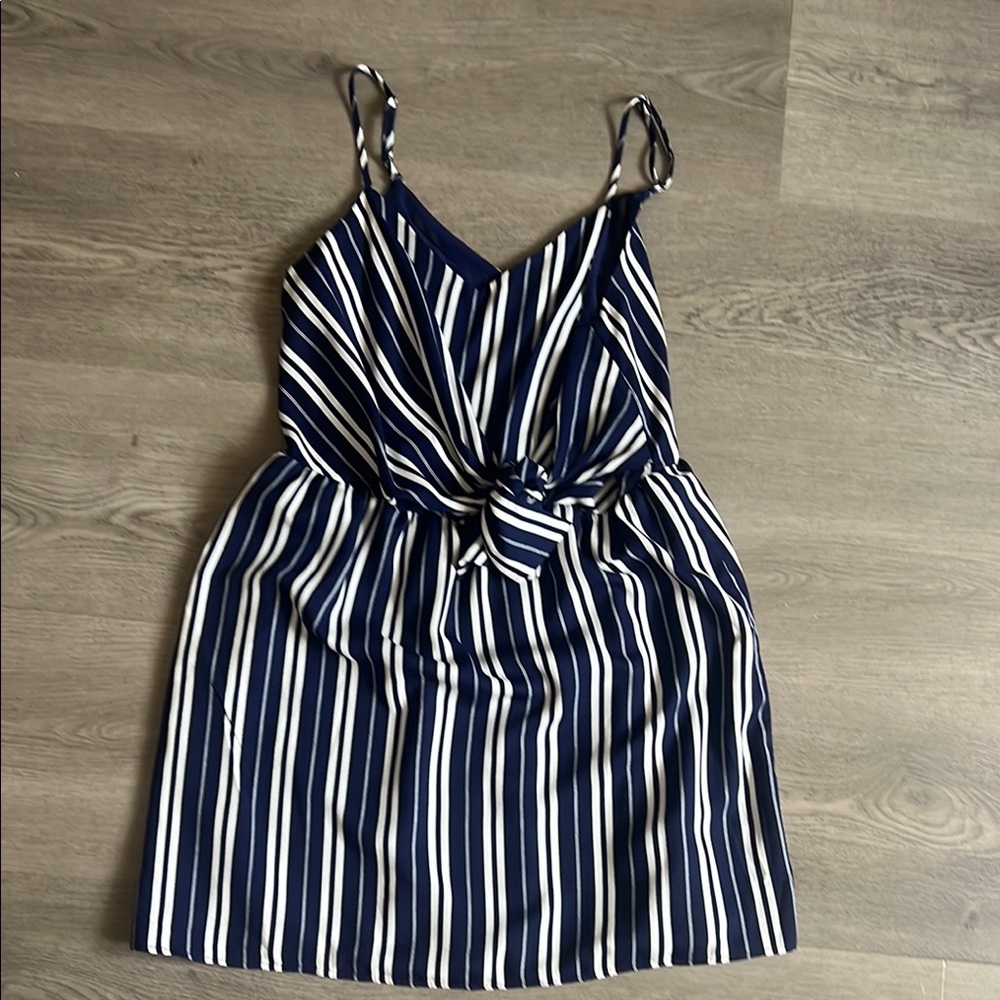 Everly Navy and White Striped Mini Dress